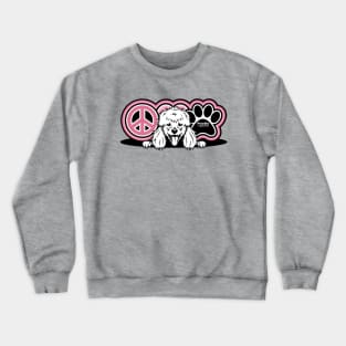 Poodle Dog Breed Peace Love Paw ( Puppies Rule! ) Crewneck Sweatshirt